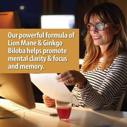 NooMost Organic Lions Mane Supplement Capsules 5400mg, Ginkgo Biloba 120mg - Maple Wellness Supplements
