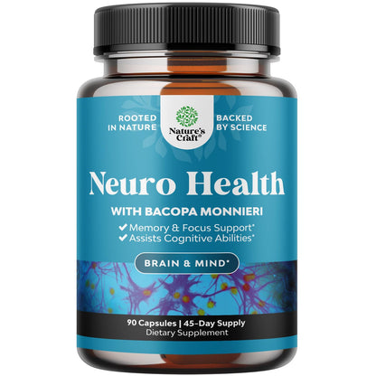 Nootropic Brain Supplement for Memory and Focus Support - Vitamins for Mental Support & Clarity with Bacopa Monnieri, VIT A, B6, Riboflavin, Niacin - Maple Wellness Supplements