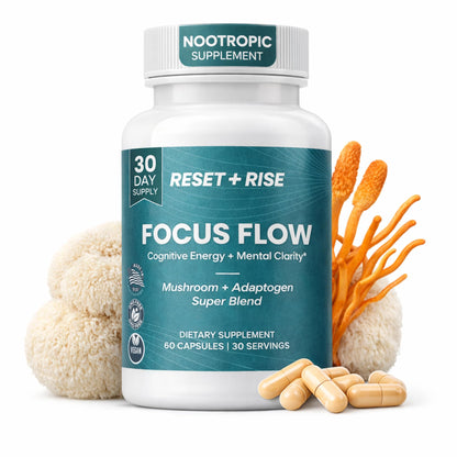 Nootropic Brain Supplement with Lion’s Mane Mushroom, Cordyceps & Rhodiola Rosea Extract - Focus and Energy Supplement, Adaptogen for Brain Health, Mental Clarity, Memory & Mood Support - 60 Capsules - Maple Wellness Supplements