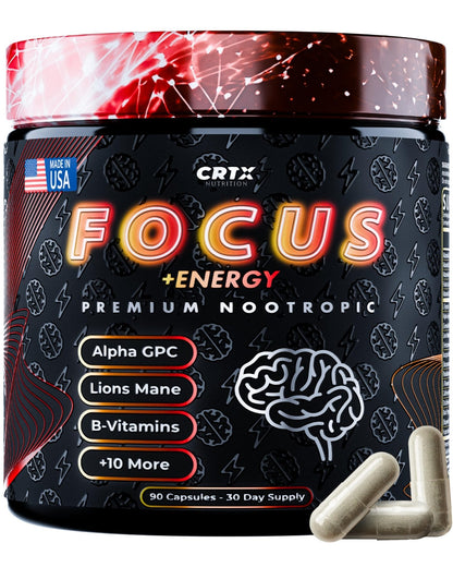 Nootropic Strongest Focus Supplement - Clinically Backed Ingredients Made in USA - Scientifically Backed Doses - Supplement for Brain Fog - AlphaGPC, Lions Mane, Rhodiola and More 10:1 90 Capsules - Maple Wellness Supplements