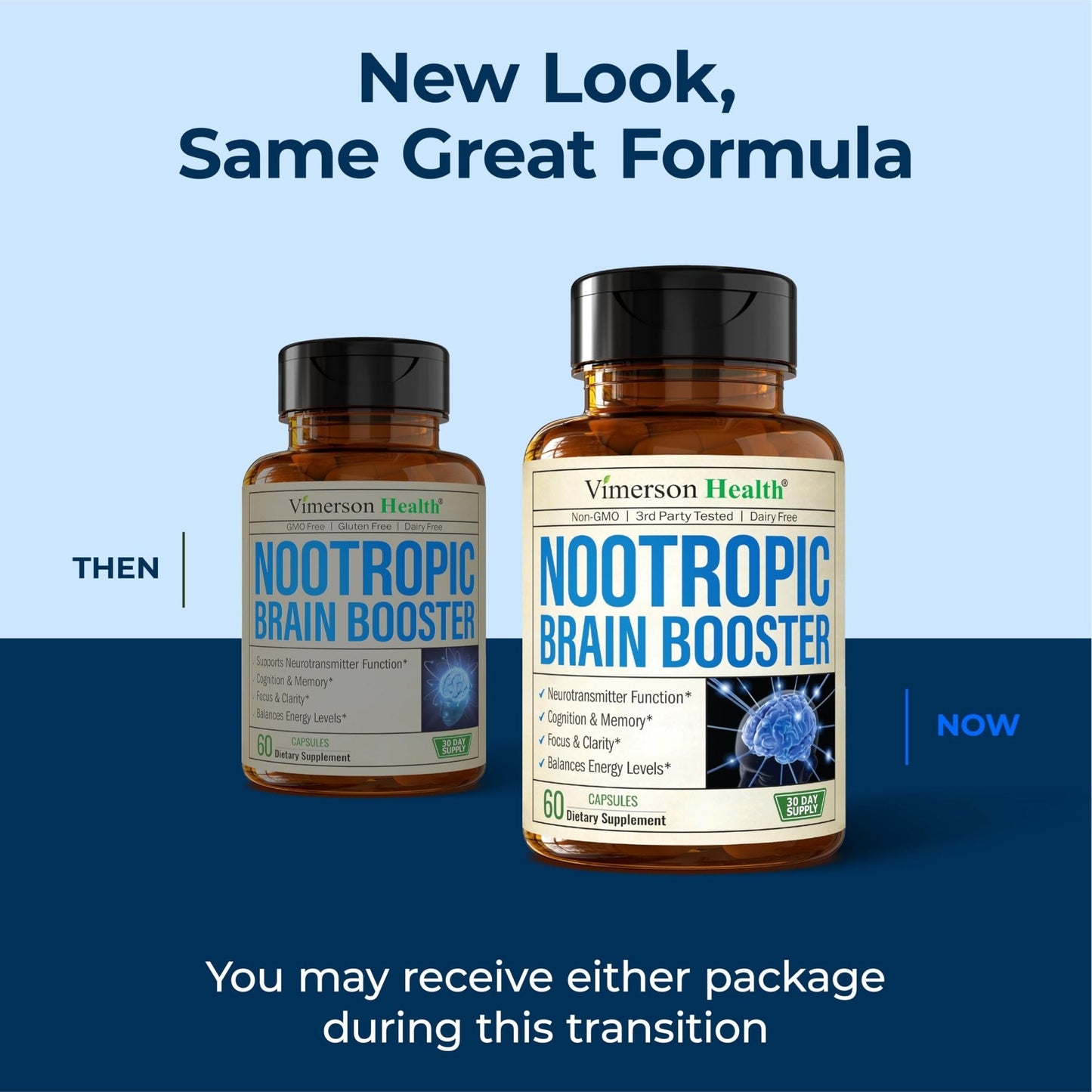 Nootropics Brain Support Supplement - Nootropic Brain Booster for Improved Focus, Concentration & Memory. Brain Nootropic for Brain Health, Mood & Energy Support. Non-GMO. Made in the USA. 60 Capsules - Maple Wellness Supplements