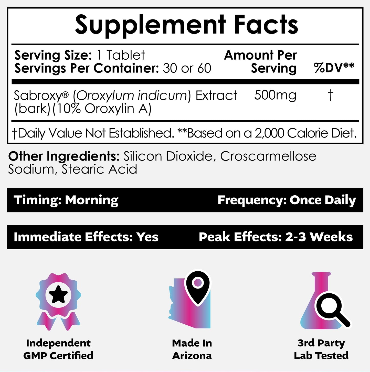 Nootropics Depot Sabroxy® Tablets | 500mg | 30 Count | Minimum 10% Oroxylin-A | Oroxylum indicum | May Help Promote Focus & Motivation | May Help Promote Cognitive Function - Maple Wellness Supplements