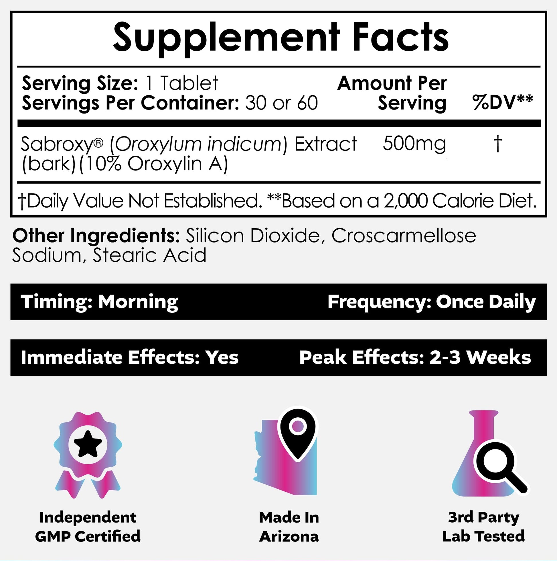 Nootropics Depot Sabroxy® Tablets | 500mg | 30 Count | Minimum 10% Oroxylin-A | Oroxylum indicum | May Help Promote Focus & Motivation | May Help Promote Cognitive Function - Maple Wellness Supplements