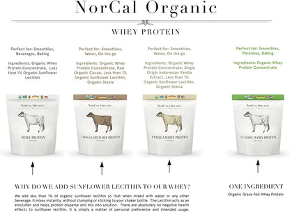 NorCal Organic Classic Whey Protein - 2lbs Bulk | 100% Grass-Fed & Finished - Maple Wellness Supplements