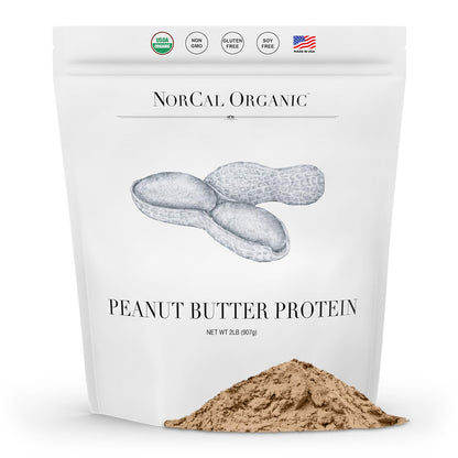 Norcal Organic Peanut Butter Protein Powder - 2lb | Vegan, Low-Cal, 11g Protein - Maple Wellness Supplements