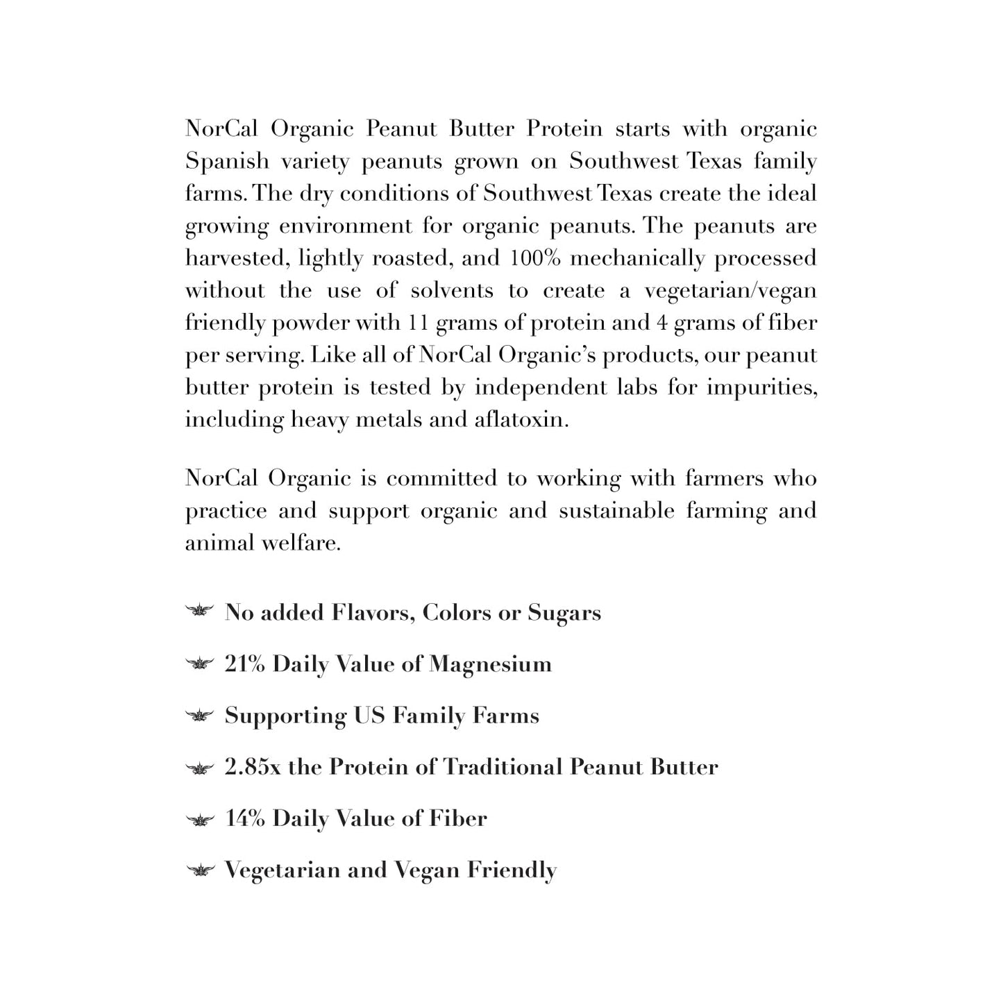 Norcal Organic Peanut Butter Protein Powder - 2lb | Vegan, Low-Cal, 11g Protein - Maple Wellness Supplements