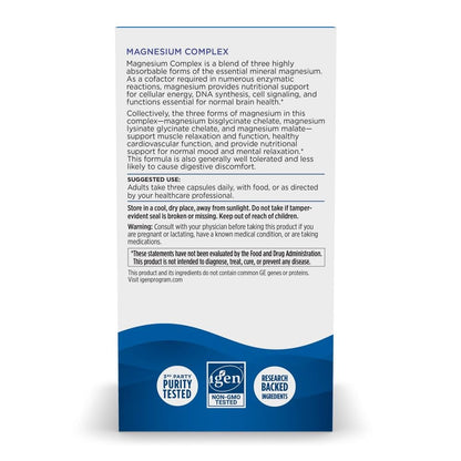 Nordic Naturals Magnesium Complex - 90 Capsules - 225 mg Magnesium, 1.9 mg Iron - Brain & Heart Health, Mood, Energy, & Muscle Relaxation - Non-GMO, Vegan - 30 Servings - Maple Wellness Supplements