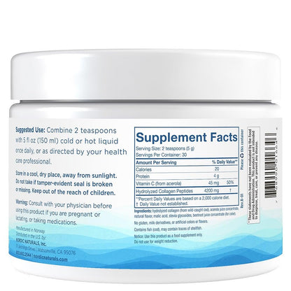 Nordic Naturals Nordic Beauty Marine Collagen Powder, Strawberry - 5.29 Ounces - Collagen Powder Supplement for Healthy Skin, Joints, and Bones, Vitamin C for Antioxidant Support - 30 Servings - Maple Wellness Supplements