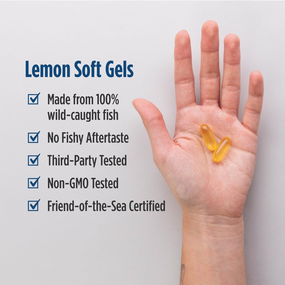 Nordic Naturals Omega-3, Lemon Flavor - 90 Soft Gels - 690 mg Omega-3 - Fish Oil - EPA & DHA - Immune Support, Brain & Heart Health, Optimal Wellness - Non-GMO - 45 Servings - Maple Wellness Supplements