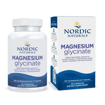 Nordic Naturals Vegetarian Magnesium Glycinate Capsules, Unflavored, 90 Count - 250mg Magnesium per Serving - Highly Bioavailable Support for Muscle & Cardiovascular - Maple Wellness Supplements
