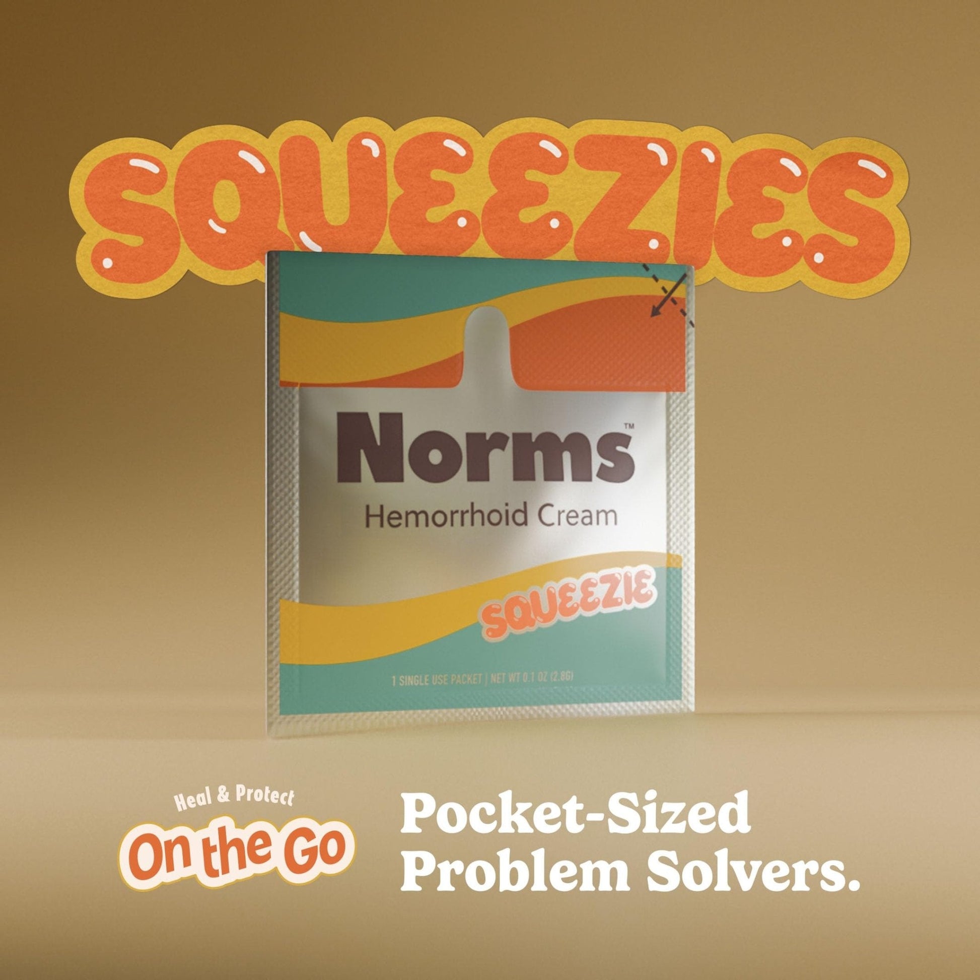 Norms Squeezies Lidocaine Hemorrhoid Cream, Discreet Single Use Travel Packets, 5% Lidocaine, Phenylephrine, Aloe and Glycerin – Numbing, Soothing & Swelling Relief On the Go, 5 Count - Maple Wellness Supplements