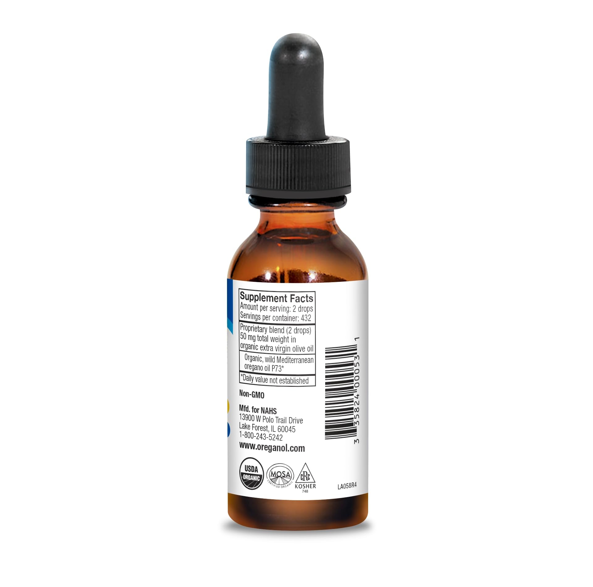 NORTH AMERICAN HERB & SPICE Oreganol - 1 fl. oz. - Unprocessed, Wild, Organic Oregano Oil - Maple Wellness Supplements