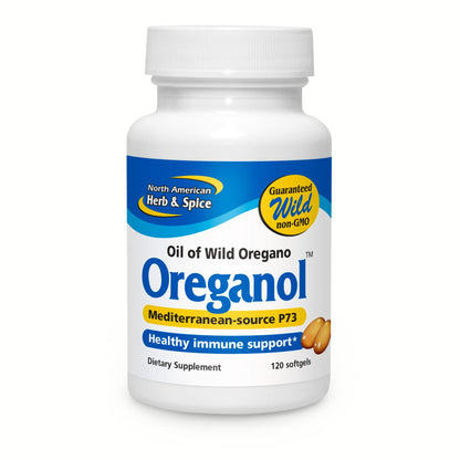 NORTH AMERICAN HERB & SPICE Oreganol P73, 120 Softgels - Immune System Support - Unprocessed, Vegan Friendly Wild Oregano - Maple Wellness Supplements