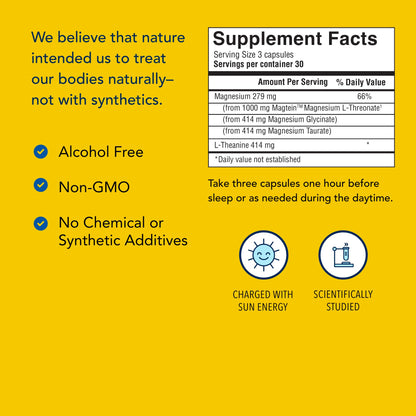 NORTH AMERICAN HERB & SPICE PurelyMin - 90 Vegi Caps - Highly Absorbable Magnesium Complex + L-Theanine - 30 Servings - Maple Wellness Supplements
