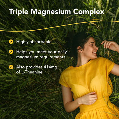 NORTH AMERICAN HERB & SPICE PurelyMin - 90 Vegi Caps - Highly Absorbable Magnesium Complex + L-Theanine - 30 Servings - Maple Wellness Supplements