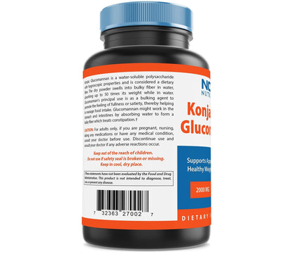Nova Nutritions 2 Pack Konjac Root Glucomannan Capsules 2000 mg/Serving Veggie Caps - Maple Wellness Supplements