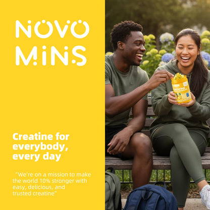 novomins Creatine Monohydrate Gummies for Men & Women, Chewables Creatine Monohydrate for Muscle Strength, Muscle Builder, Energy Boost, Pre-Workout Supplement - Maple Wellness Supplements