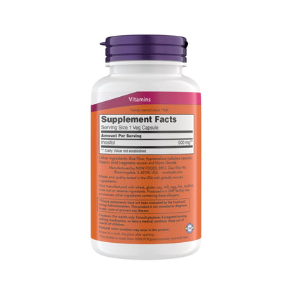 Now Foods Inositol 500 mg, Superior Myo Inositol Form, for Healthy Membrane Function - Maple Wellness Supplements