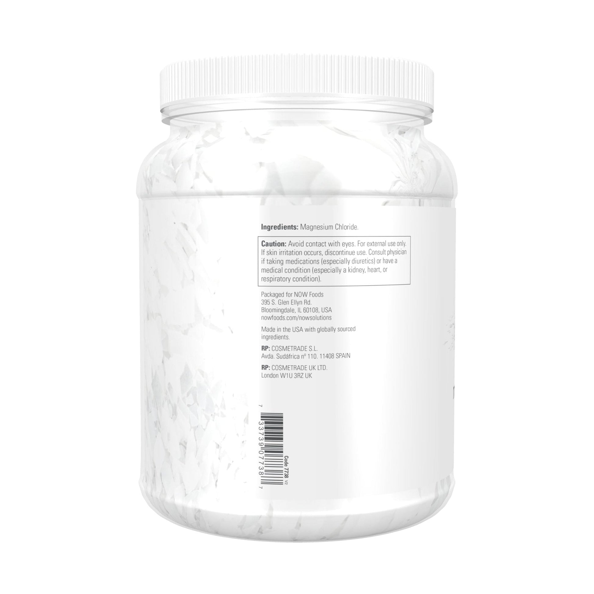 NOW Foods Solutions, Magnesium Flakes, 100% Pure, from the Ancient Zechstein Seabed, Highly Concentrated, 54-Ounce - Maple Wellness Supplements