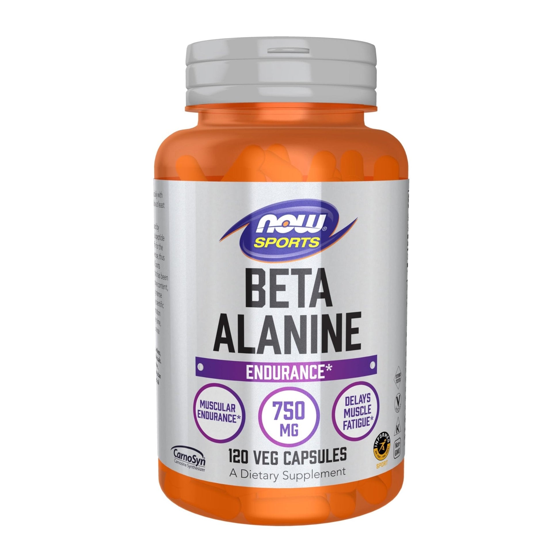 NOW Foods Sports Nutrition, Beta-Alanine 750 mg, Delays Muscle Fatigue*, Endurance*, 120 Veg Capsules - Maple Wellness Supplements
