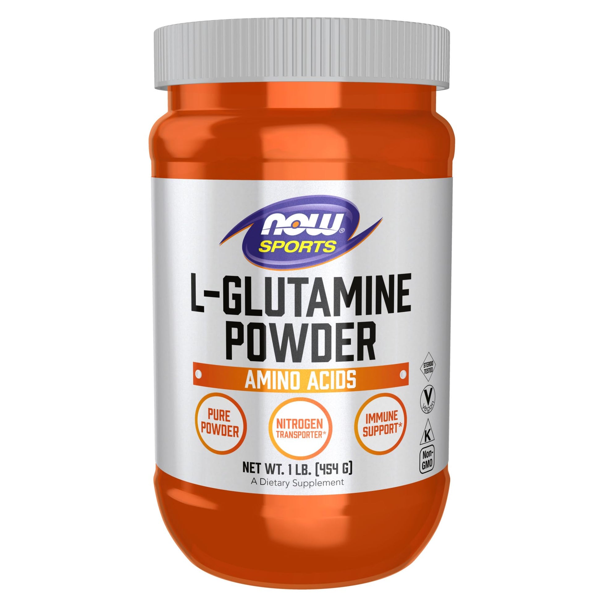 NOW Foods Sports Nutrition, L-Glutamine Pure Powder, Nitrogen Transporter*, Amino Acid, 1-Pound - Maple Wellness Supplements