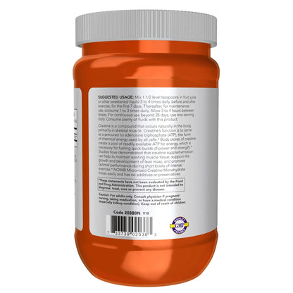 NOW Foods Sports Nutrition, Micronized Creatine Powder 500 g, Mass Building*/Energy Production*, 1.1-Pound - Maple Wellness Supplements