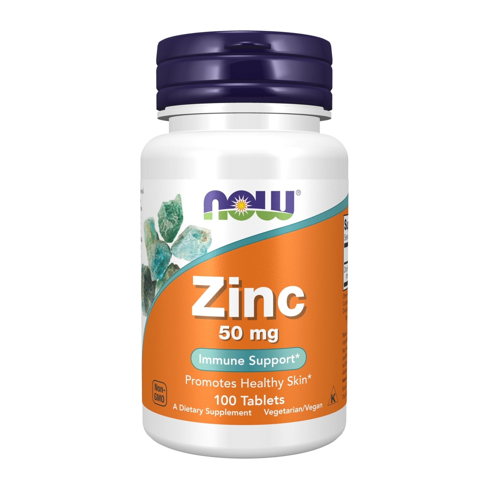 NOW Foods Supplements, Zinc (Zinc Gluconate) 50 mg, Supports Enzyme Functions*, Immune Support*, 100 Tablets - Maple Wellness Supplements
