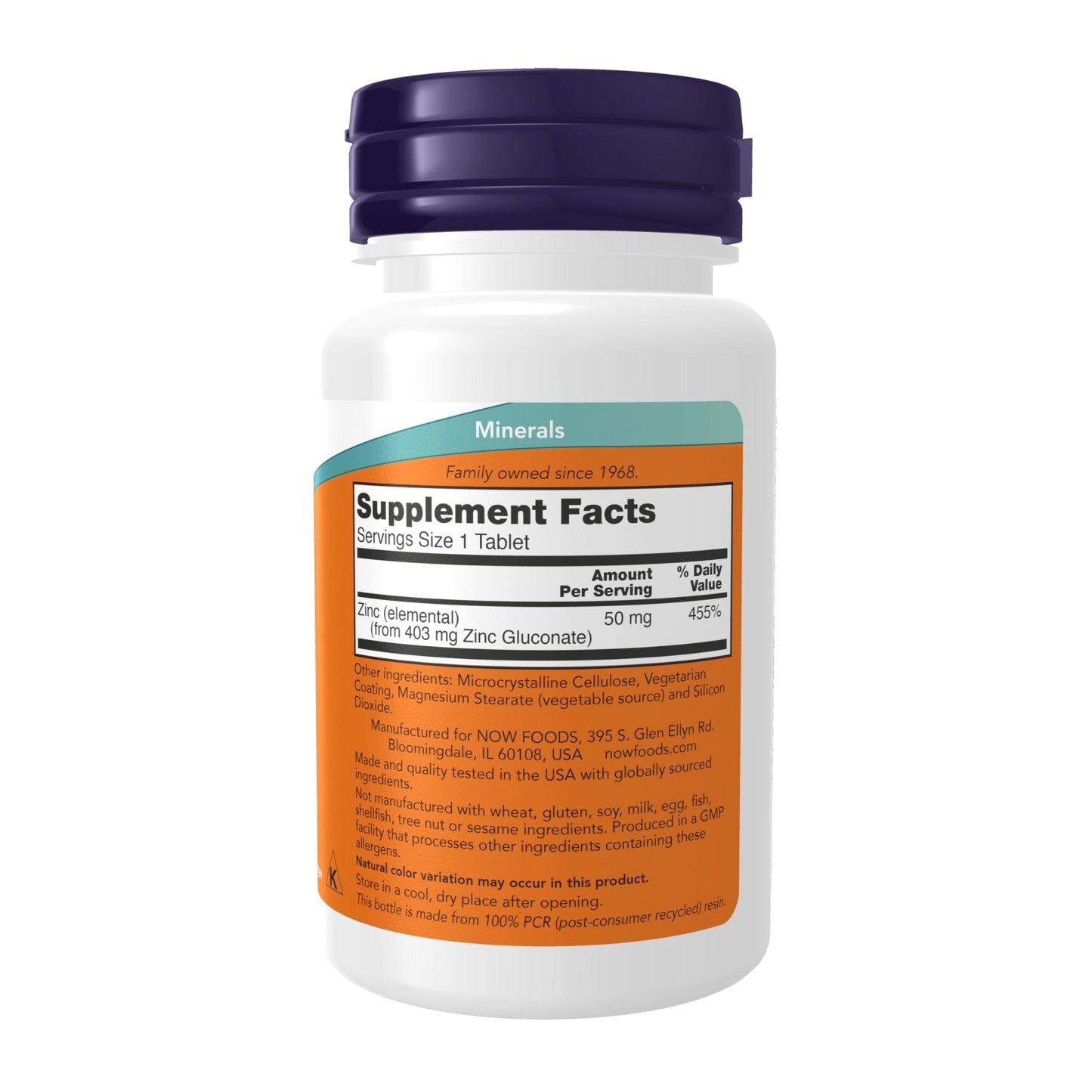 NOW Foods Supplements, Zinc (Zinc Gluconate) 50 mg, Supports Enzyme Functions*, Immune Support*, 100 Tablets - Maple Wellness Supplements