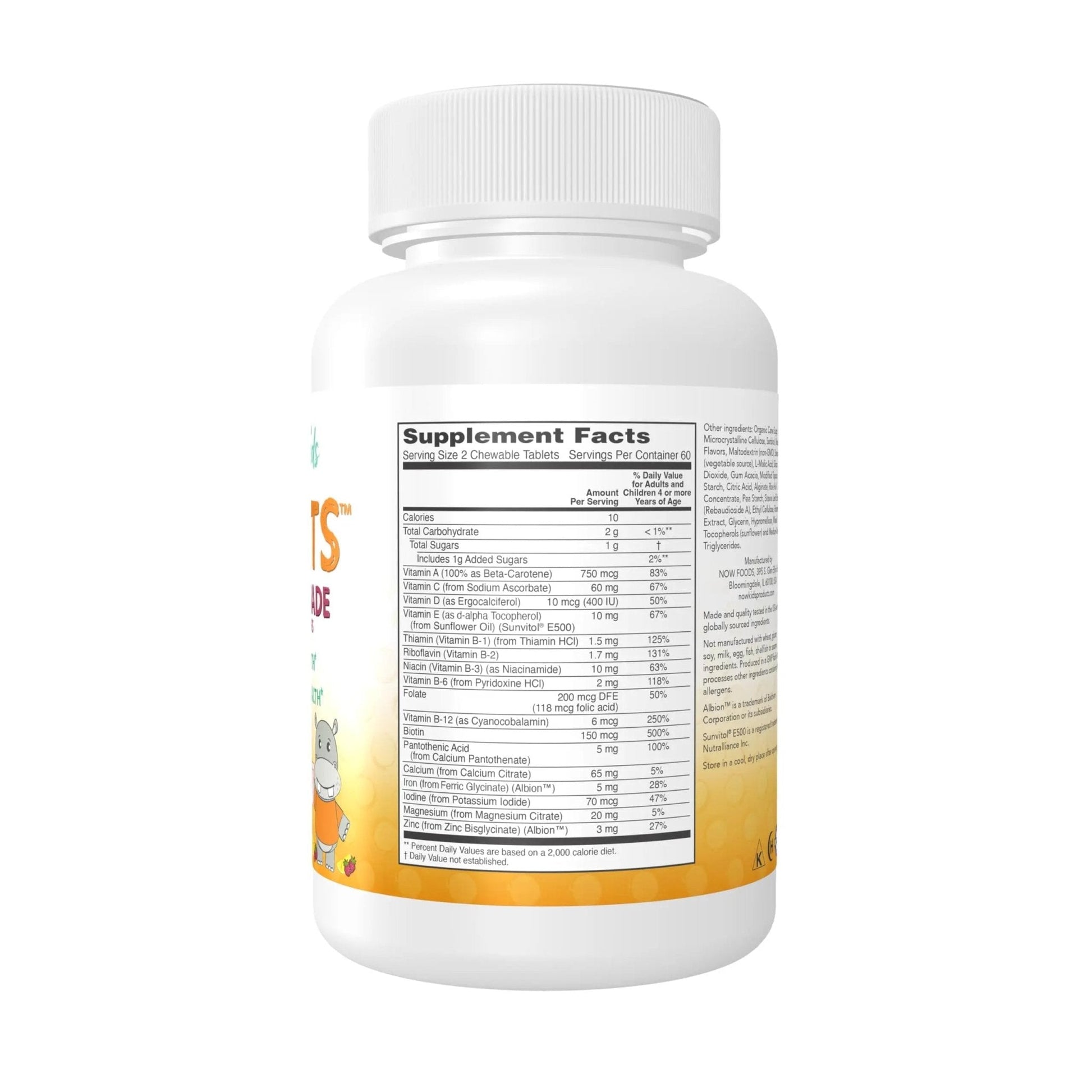 NOW Kids Supplements, Kid Vits Multivitamin, Berry Lemonade Flavor, 120 Chewable Tablets - Maple Wellness Supplements