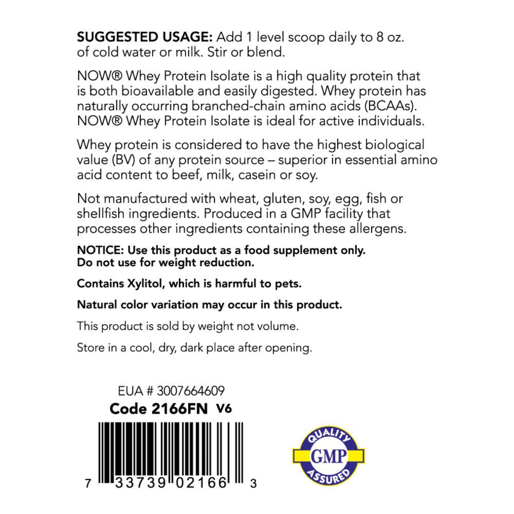 NOW Sports Nutrition, Whey Protein Isolate, 25 G With BCAAs, Creamy Chocolate Powder - Maple Wellness Supplements
