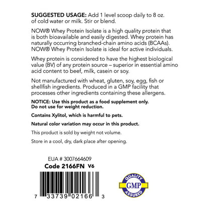 NOW Sports Nutrition, Whey Protein Isolate, 25 G With BCAAs, Creamy Chocolate Powder - Maple Wellness Supplements