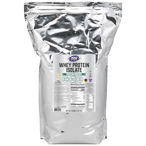 NOW Sports Nutrition, Whey Protein Isolate, 25 g With BCAAs, Creamy Vanilla Powder - Maple Wellness Supplements