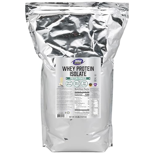 NOW Sports Nutrition, Whey Protein Isolate, 25 g With BCAAs, Creamy Vanilla Powder - Maple Wellness Supplements