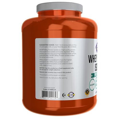 NOW Sports Nutrition, Whey Protein Isolate, 25 g With BCAAs, Unflavored Powder - Maple Wellness Supplements
