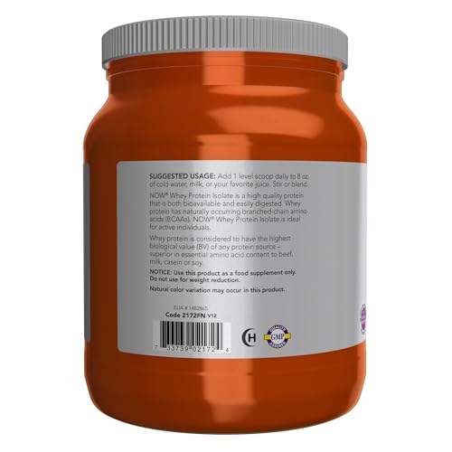 NOW Sports Nutrition, Whey Protein Isolate, 25 g With BCAAs, Unflavored Powder - Maple Wellness Supplements