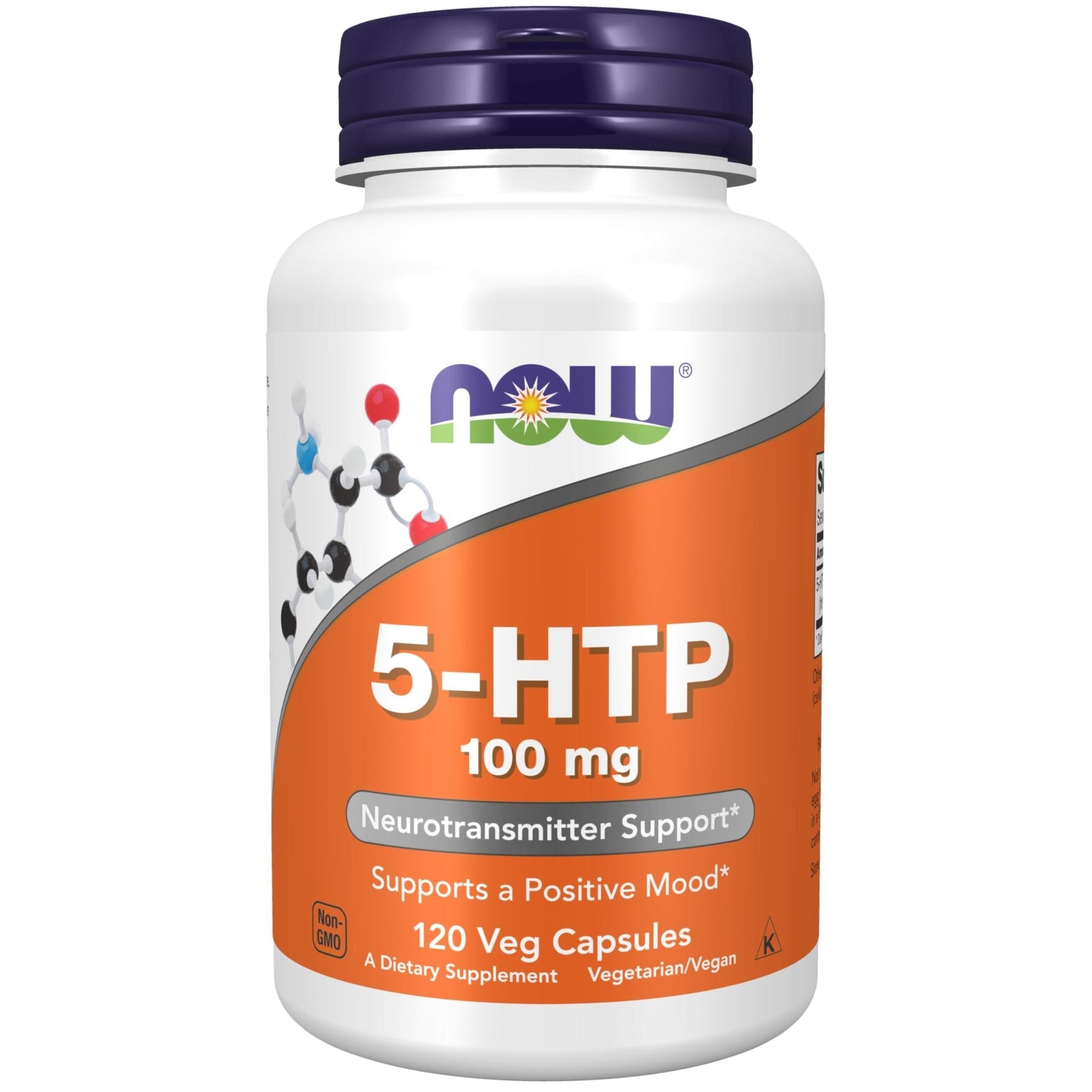 NOW Supplements, 5-HTP (5-hydroxytryptophan) 100 mg, Neurotransmitter Support*, 120 Veg Capsules - Maple Wellness Supplements