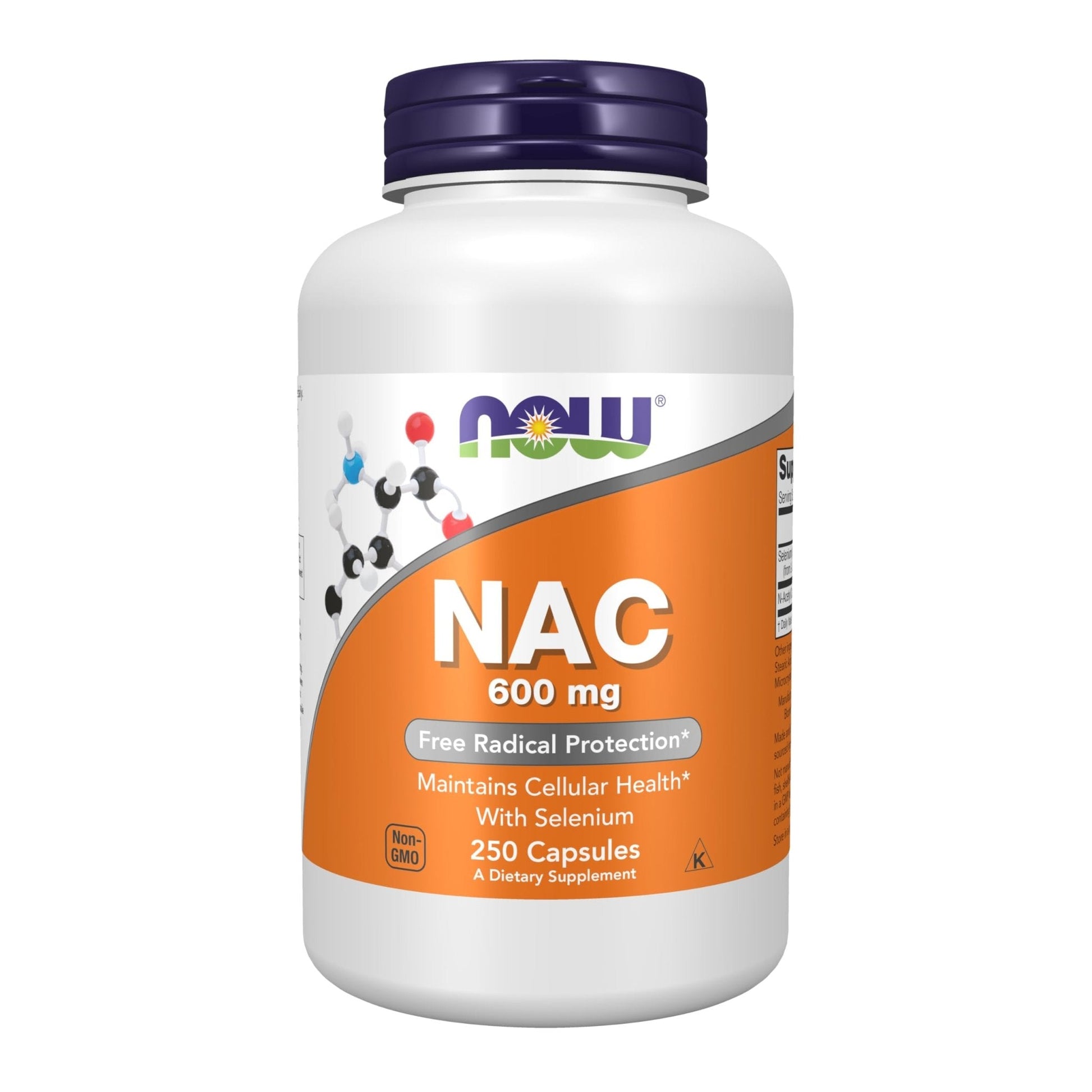 NOW Supplements, NAC (N-Acetyl Cysteine) 600 mg with Selenium, 250 Veg Capsules - Maple Wellness Supplements