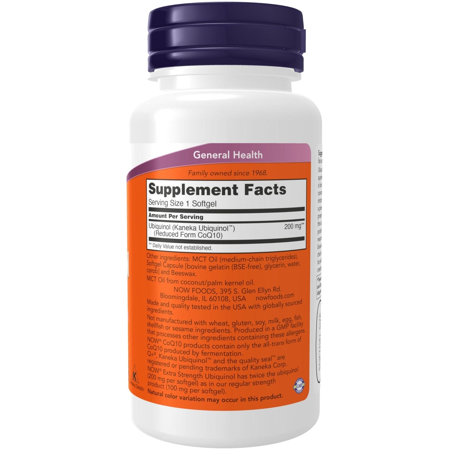 NOW Supplements, Ubiquinol 200 mg, High Bioavailability (the Active Form of CoQ10), 60 Softgels - Maple Wellness Supplements