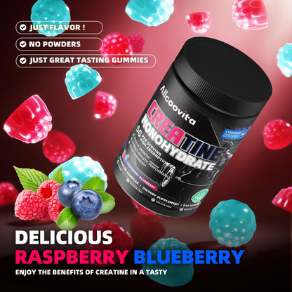 NSF Certified Creatine Gummy 5g - Creatine Monohydrate Gummies for Men & Women. Boost Focus,Strength, and Endurance, Anti-Melting Formula, Vegan, Gluten-Free, Non-GMO,(Raspberry & Blueberry 135 ct) - Maple Wellness Supplements