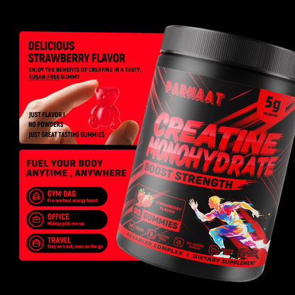 NSF Certified Creatine Gummy - Creatine Monohydrate Gummies 5g for Men & Women - Boost Focus,Strength, and Endurance, Vegan, Gluten-Free, Non-GMO, 2.5 Gram Creatine - Maple Wellness Supplements