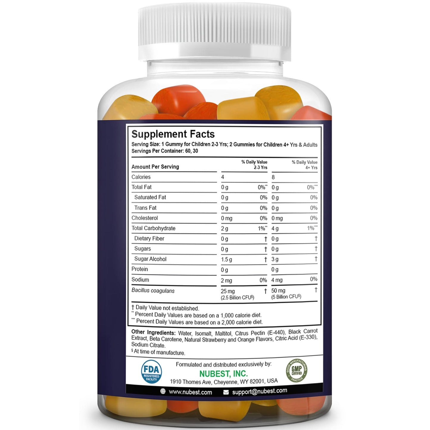 NuBest Daily Probiotic Gummies for Kids & Teens with 5 Billion CFUs | Supports Immune, Gut, and Digestive Health | No Added Sugar | Yummy Strawberry - Maple Wellness Supplements