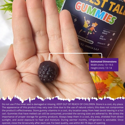 NuBest Tall Gummies for Kids Age 2+ & Teens | Bone Strength, Immunity, Digestive Health with Calcium, Vitamin D3, K2, B Complex, Magnesium, Zinc - Maple Wellness Supplements