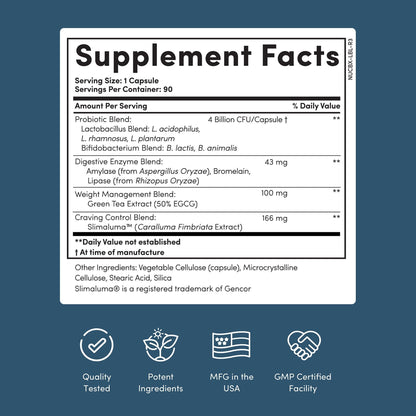 Nucific® Bio-X4 4-in-1 Weight Management Probiotic Supplement, 90 Count. - Maple Wellness Supplements