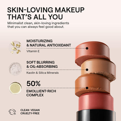 Nudestix Nudies Bronze All Over Matte Bronzing Stick – 3-in-1 Cream Bronzer for Cheeks, Eyes & Lips with Built-In Brush | Natural Contour & Sun-Kissed Glow | Bondi Bae - Maple Wellness Supplements