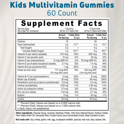 NUELATION Kids Multivitamin Gummies, 30-60 Day Supply with 14 Essential Kids Vitamins & Minerals. Toddler Vitamins for Overall Wellness. Non-GMO, Gelatin-Free, Gluten-Free, Vegetarian Children Vitamin - Maple Wellness Supplements