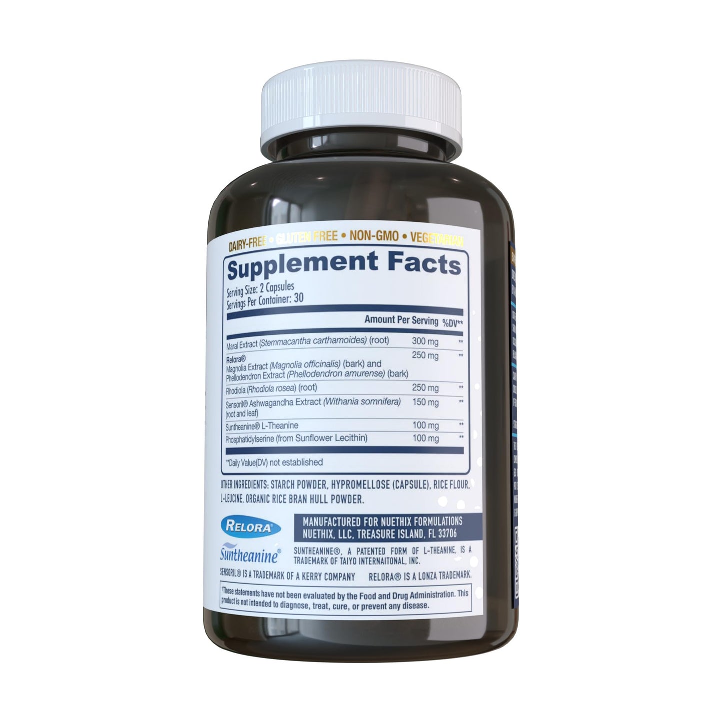 NuEthix Formulations Cort-Eaze - Cortisol Supplement - Health Support Supplement with Ashwagandha, L-Theanine & Rhodiola Rosea - Relaxation and Deep Sleep, 60 Capsules, 30 Servings - Maple Wellness Supplements