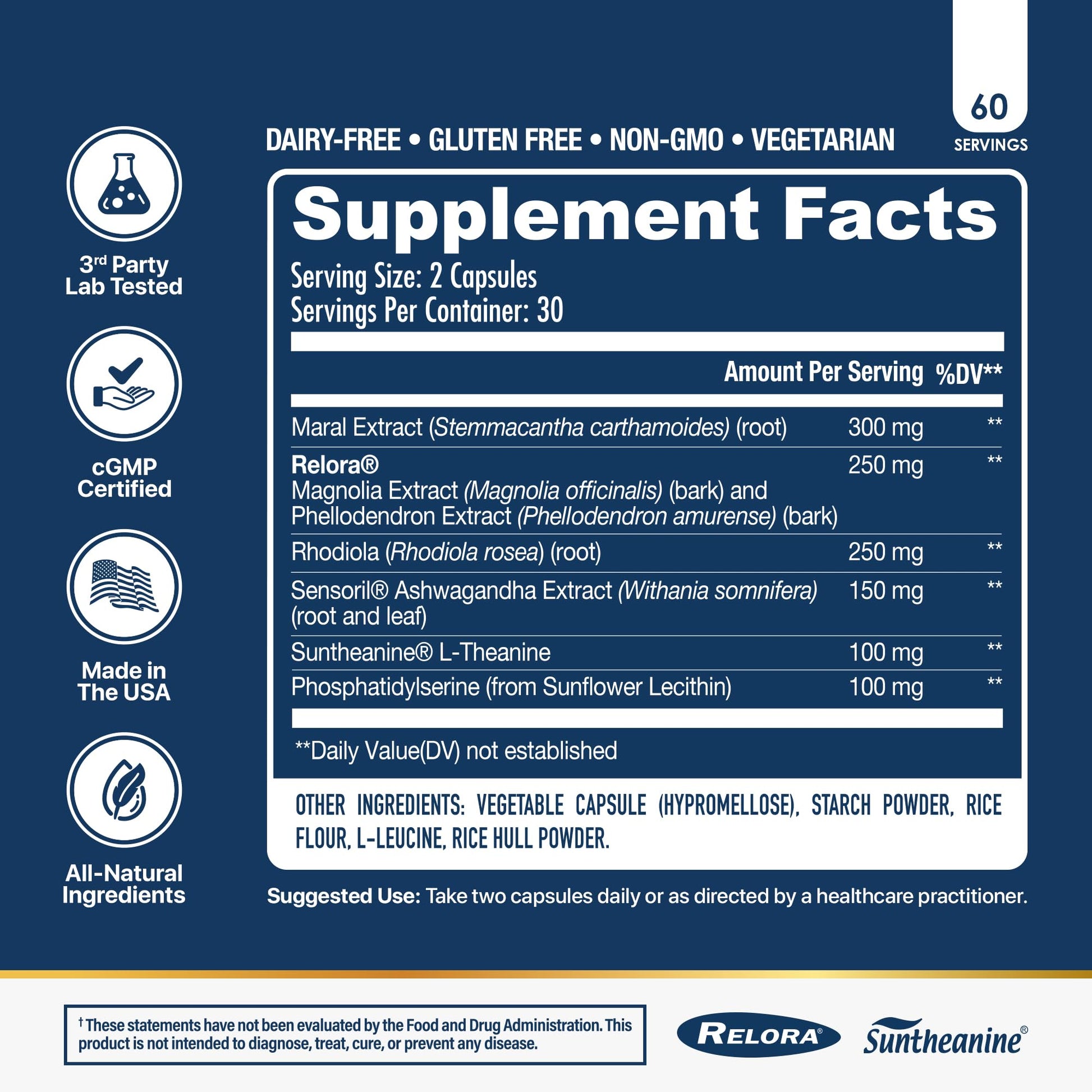 NuEthix Formulations Cort-Eaze - Cortisol Supplement - Health Support Supplement with Ashwagandha, L-Theanine & Rhodiola Rosea - Relaxation and Deep Sleep, 60 Capsules, 30 Servings - Maple Wellness Supplements