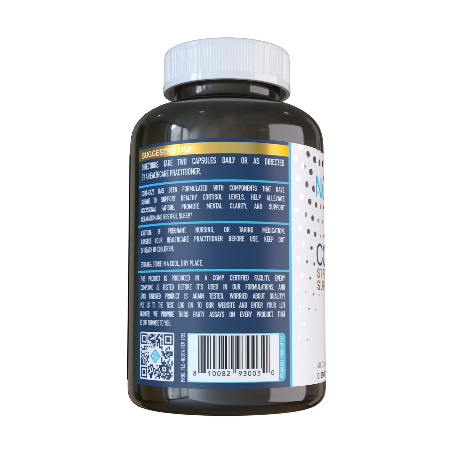 NuEthix Formulations Cort-Eaze - Cortisol Supplement - Health Support Supplement with Ashwagandha, L-Theanine & Rhodiola Rosea - Relaxation and Deep Sleep, 60 Capsules, 30 Servings - Maple Wellness Supplements