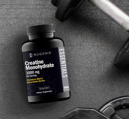 Nugenix Essentials Premium Creatine Monohydrate Pills Supplement, 3000mg, 150 Capsules - Maple Wellness Supplements