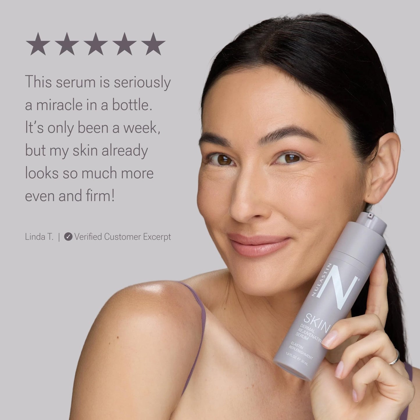 NULASTIN Dermal Rejuvenating Peptide Face Serum for Women with Elastin - Firming, Anti Aging, Barrier Repair, Plumping Hydrating Serum Sensitive & Mature Skin - Vegan, 1 Fl Oz - Maple Wellness Supplements